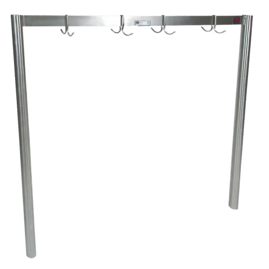 Product image #1 for Table-Mounted Single-Bar Stainless Steel Pot Rack with 11 Double Hooks, 127-1/4 Inch x 1-5/8 Inch x 48 Inch