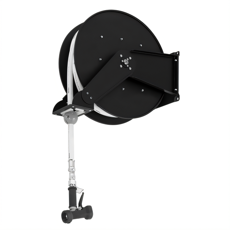 Product image #1 for Heavy-Duty Open Wall-Mounted Epoxy-Coated Steel Retractable Hose Reel System with 3/4 Inch x 50 Foot Hose