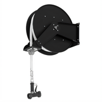 Heavy-Duty Open Wall-Mounted Epoxy-Coated Steel Retractable Hose Reel System with 3/4 Inch x 50 Foot Hose