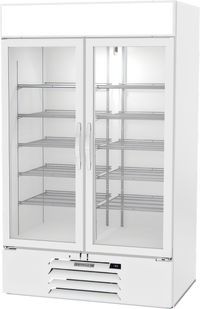 Beverage-Air MarketMax IQ 47-Inch Two-Section Reach-In Glass Door Merchandiser Freezer, White