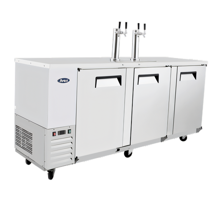 Product image #1 for Atosa 3-Door Self-Contained Direct Draw Draft Beer Cooler, 4 Half-Barrel Capacity, Stainless Steel