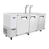 Atosa 3-Door Self-Contained Direct Draw Draft Beer Cooler, 4 Half-Barrel Capacity, Stainless Steel