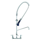 Thumbnail image #1 for T&S Brass EasyInstall B-0133-14CRB8ST Wall-Mount Pre-Rinse Unit, 8-Inch Centers, 14-Inch Add-On Faucet, 1.07 GPM Spray Valve
