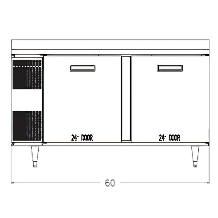 Product image #1 for Randell 9205F-290 Two-Section Worktop Freezer with 21" and 27" Doors