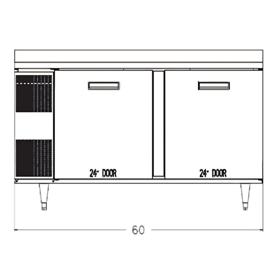 Product image #1 for Randell 9205F-290 Two-Section Worktop Freezer with 21" and 27" Doors