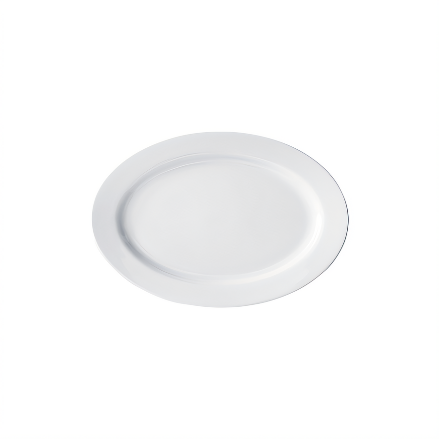 Product image #1 for Birkhall Endless Table White Porcelain Oval Platter with Rolled Edge, 13-3/4 x 9-7/8 Inches