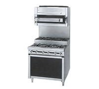Titan JTRHE-6-6 Heavy Duty 72-Inch Gas Cabinet Base Step-Up Range with 12 Open Burners