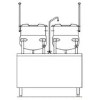 Thumbnail image #1 for Crown DMT-10-10 Direct Steam Double 10-Gallon Tilting Kettle with 24-Inch Cabinet Base