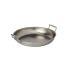 Thumbnail image #1 for American Metalcraft THRD17 Hammered Stainless Steel Round Serving Pan with Handles, 144 oz., 15-Inch Diameter Case of 4