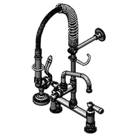 T&S Brass Mini Pre-Rinse Unit, 8-Inch Deck Mount Mixing Faucet with 1.42 GPM Spray Valve and 8-Inch Swing Nozzle