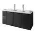 Thumbnail image #1 for Three-Section Refrigerated Draft Bar Cooler with 2 Beer Columns, 84-Inch, Stainless Steel Top, Black Exterior