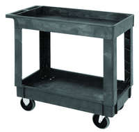 Quantum 2-Shelf Gray Polymer Utility Bus Cart, 550 lb Capacity