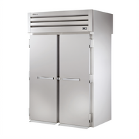 True Spec Series Two-Section Self-Contained Roll-Thru Reach-In Refrigerator, 89 Inch High, Stainless Steel