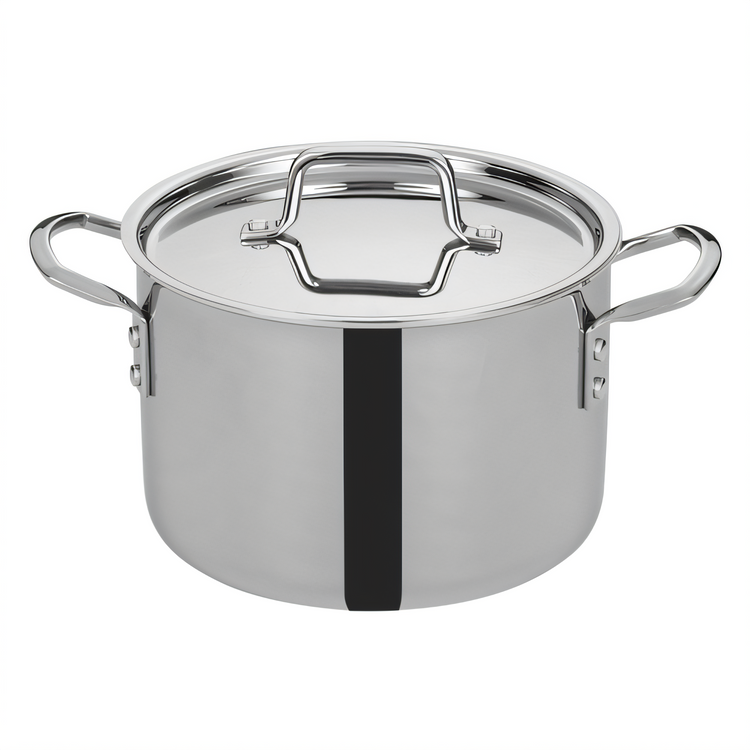 Product image #1 for Tri-Gen 6 Qt Round Induction-Ready Tri-Ply Stainless Steel Stock Pot with Cover