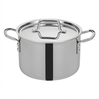 Tri-Gen 6 Qt Round Induction-Ready Tri-Ply Stainless Steel Stock Pot with Cover