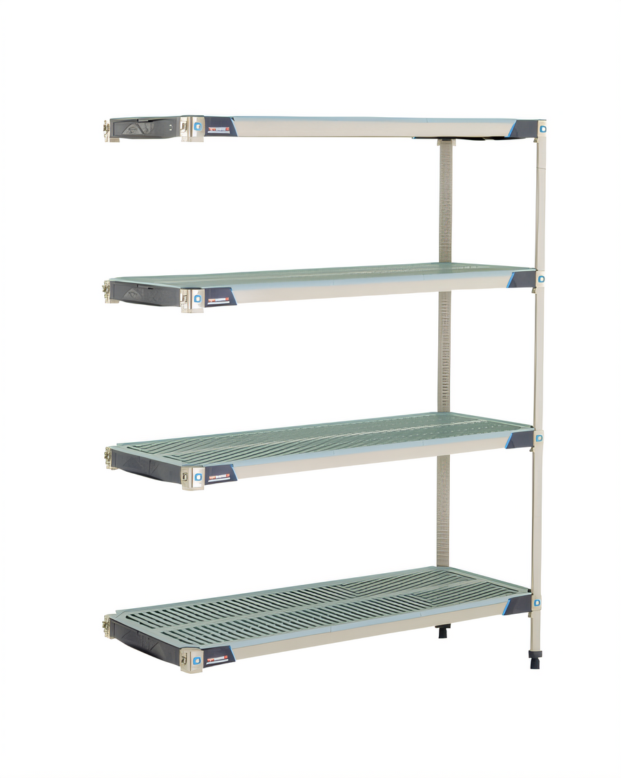 Product image #1 for MetroMax i 4-Shelf Add-On Polymer Shelving Unit, 48W x 18D x 63H, Open Grid