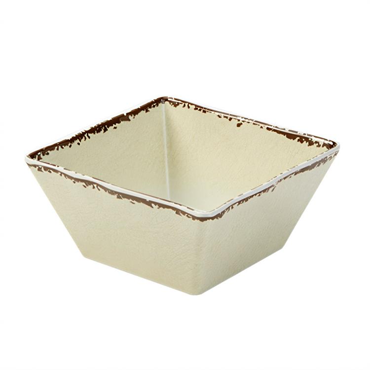 Product image #1 for American Metalcraft 58 oz. Antique White Square Melamine Serving Bowl, 7 Inch