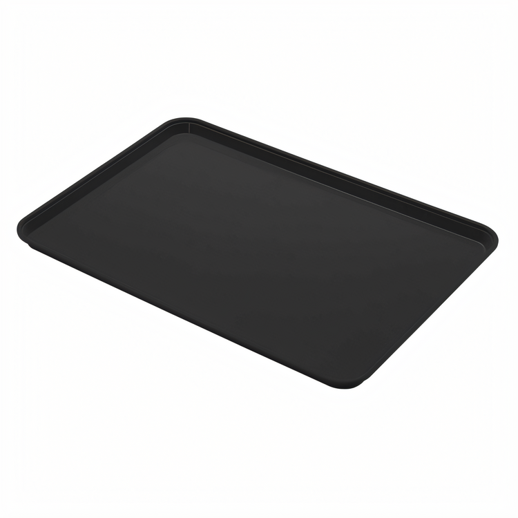 Product image #2 for Cambro Camlite Rectangular Fiberglass Cafeteria Tray, Black, 12-3/4 x 20-7/8 Inch