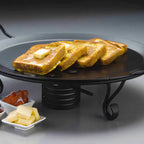 Thumbnail image #1 for American Metalcraft GS18 Round Wrought Iron Griddle with Stand, 18-Inch Diameter, 4-1/4-Inch Height, Black