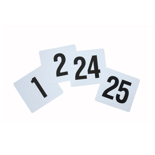 Product image #1 for Winco Plastic Table Number Cards Set, Numbers 1-25, Double-Sided, 4 x 3-3/4 Inches