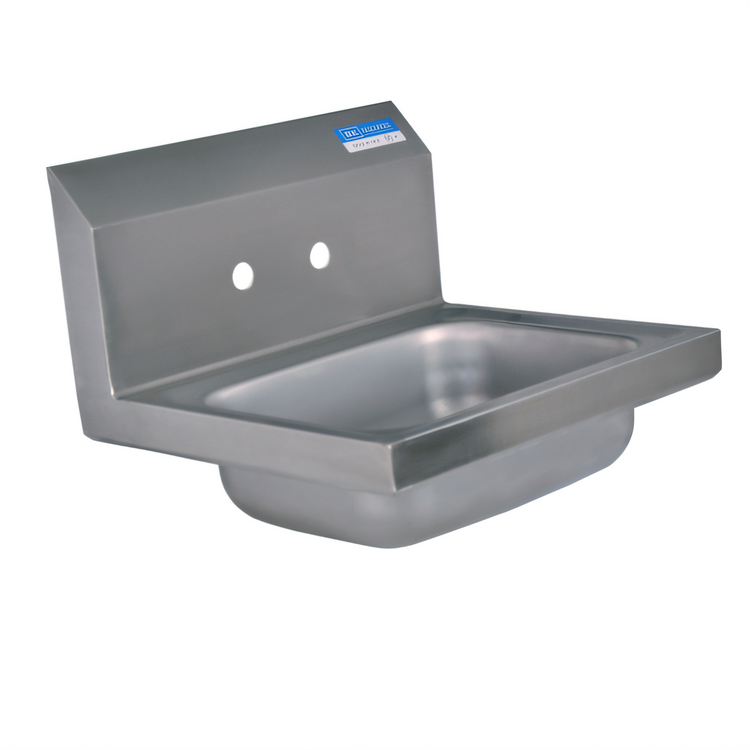 Product image #1 for BK Resources Wall-Mount Stainless Steel Hand Sink with 14 x 10 x 5 Bowl and 4" O.C. Splash Mount Holes