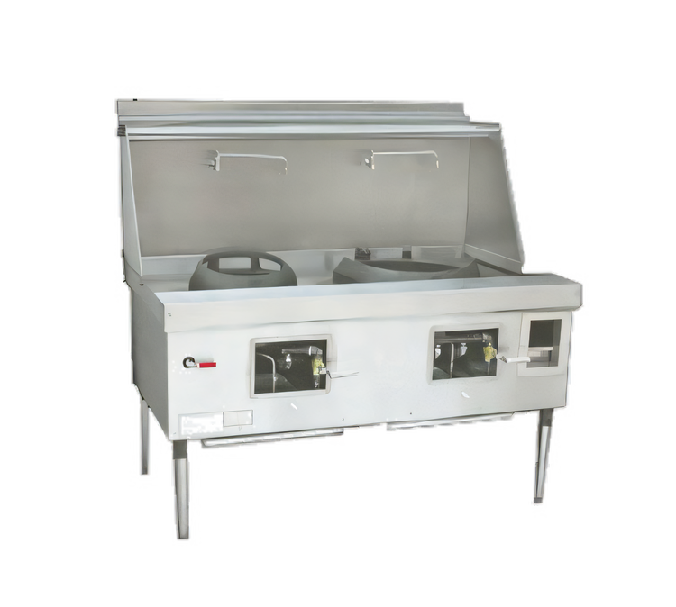 Product image #1 for Town MasterRange 60-Inch Two-Chamber Gas Wok Range, Painted Steel, Without Flue Risers