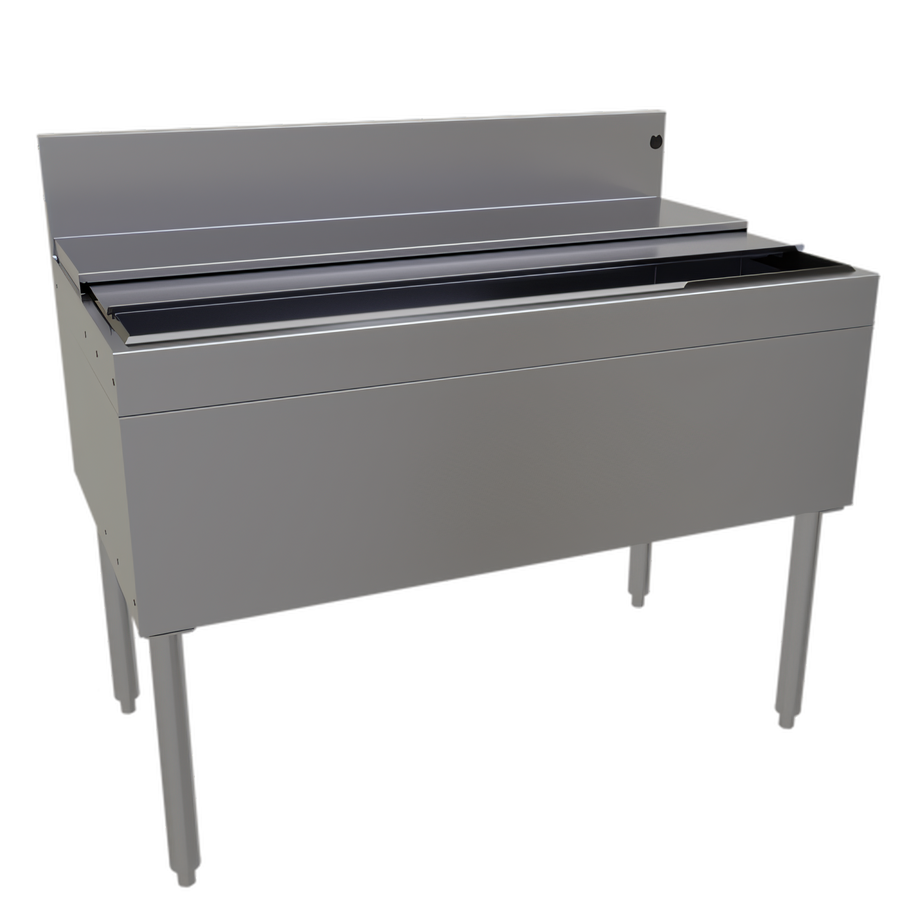 Product image #1 for Glastender 42-Inch Stainless Steel Underbar Ice Bin with 10-Circuit Cold Plate, 149 lb. Ice Capacity