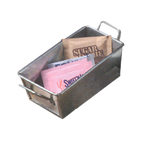 Thumbnail image #1 for American Metalcraft GSP35 Sugar Packet Holder, Galvanized Steel, Silver, with Handles, 5 x 3 x 2 Inches Case of 48