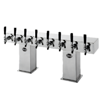 Perlick 4006-12BPC4 Extra High 12-Faucet Polished Chrome Glycol-Cooled Bridge Tee Draft Beer Tower