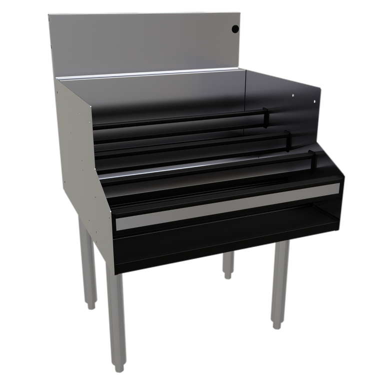 Product image #1 for Glastender Free Standing Underbar Liquor Steps, 24-Inch Wide Stainless Steel, 4-Step