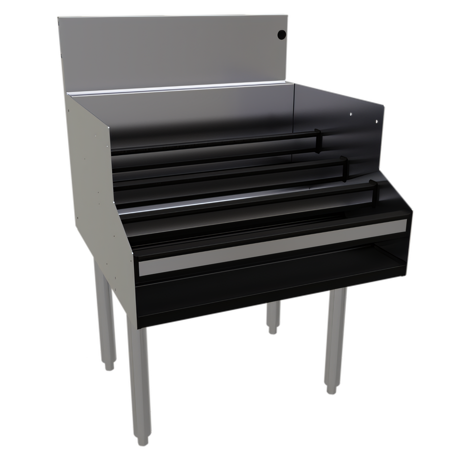 Product image #1 for Glastender Free Standing Underbar Liquor Steps, 24-Inch Wide Stainless Steel, 4-Step