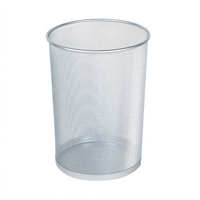 Concept Collection 5-Gallon Steel Open-Top Wastebasket, Silver