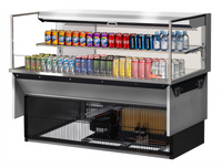 Turbo Air Low-Profile Drop-In Horizontal Open Refrigerated Display Case with Glass Side Panels, 13 Cu. Ft.