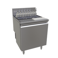 Glastender 24-Inch One-Zone Self-Contained Cocktail Prep Cooler with Chilled Garnish Rail, Bottle Rail, and Drink Rail
