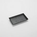 Thumbnail image #1 for American Metalcraft FSMEL12 Rectangular Black Faux Slate Melamine Serving Platter, 12 x 7 x 1.5 Inches Case of 24
