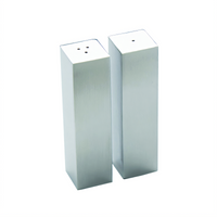 American Metalcraft Stainless Steel Salt & Pepper Shaker Set, 2 oz., 1 Inch Square x 3-3/4 Inch High