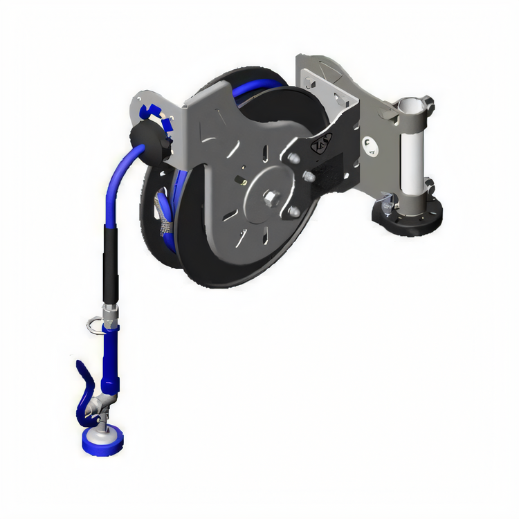 Product image #1 for Open Epoxy-Coated Steel Retractable Hose Reel with 35-Foot Hose and Stainless Steel Table Leg Swing Bracket