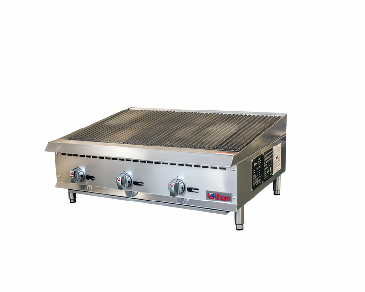 Product image #1 for IKON Cooking 36-Inch Natural Gas Radiant Charbroiler with 3 U-Shape Burners