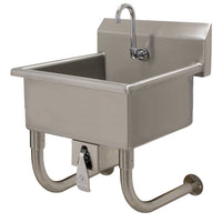 Advance Tabco Wall-Mounted Stainless Steel Service Sink with Knee Valve and Gooseneck Spout