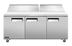 Thumbnail image #1 for Juneau 72-Inch Three-Section Stainless Steel Refrigerated Prep Table with Rear-Mount Self-Contained Refrigeration