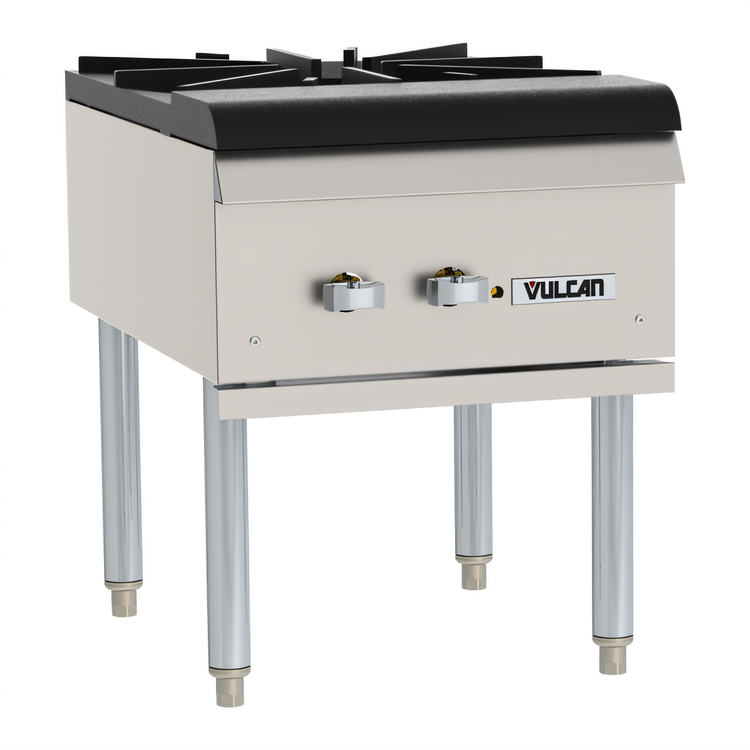 Product image #1 for Vulcan Quick Ship Platinum Gas Stock Pot Range with Single Two-Ring Burner, 18-Inch Wide