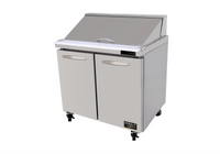 Kool-It Signature Mega Top Two-Section Sandwich / Salad Prep Table, 36-Inch Wide, 2 Doors, 15-Pan Top