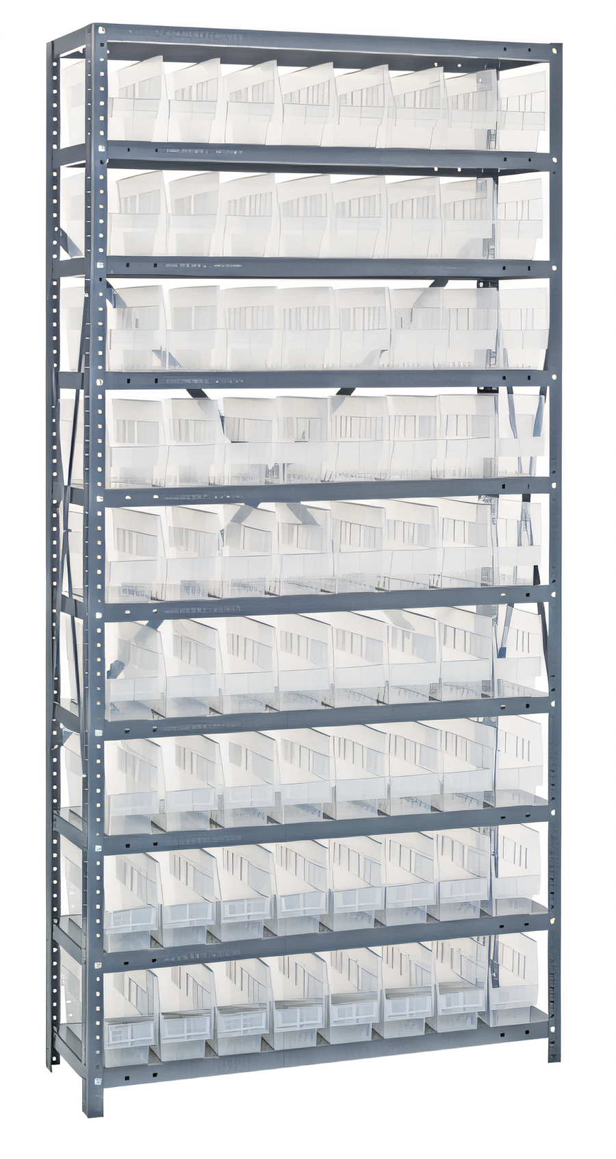 Product image #1 for Quantum Heavy-Duty Stationary Wire Shelving Unit with 13 Shelves and 72 Clear Bins