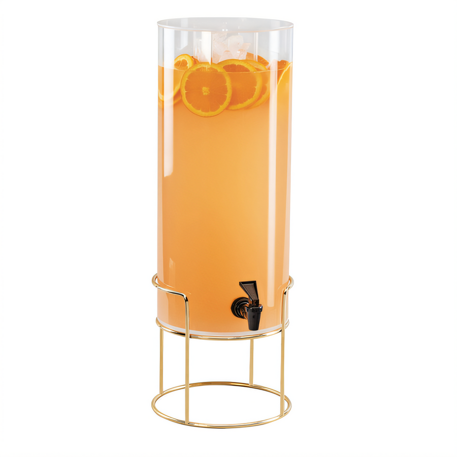 Product image #1 for Mid-Century 3 Gallon Round Beverage Dispenser with Infusion Chamber, Drip Tray, and Brass Wire Base