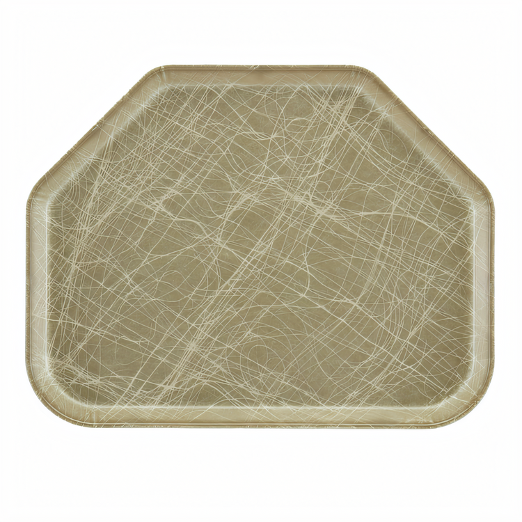 Product image #2 for Cambro Camtray 14 x 18 Trapezoid Fiberglass Fast Food & Cafeteria Tray, Abstract Gray