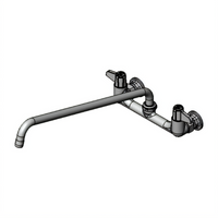 Equip 8-Inch Wall Mount Mixing Faucet with 18-Inch Swing Nozzle and Ceramic Cartridges