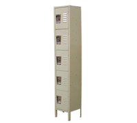 Omcan USA 5-Tier Painted Steel Floor Locker, 12W x 18D x 78H, 5 Compartments