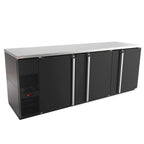 Thumbnail image #1 for Micro Matic USA Pro-Line MBB94-E Three-Section Refrigerated Back Bar Cabinet, 95-1/2 Inch, 39.2 Cu. Ft., Self-Contained