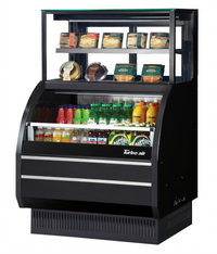 Turbo Air 39-Inch Open Display Merchandiser Combination Case with Refrigerated Top Shelf