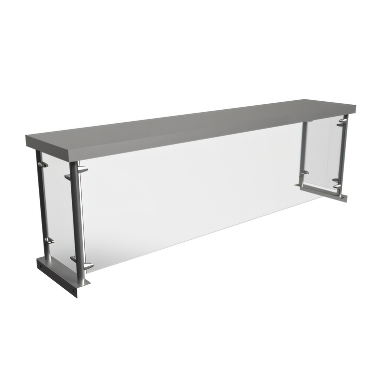 Product image #1 for BK Resources 60 Inch Single-Sided Stainless Steel Sneeze Guard Overshelf for Steam Tables